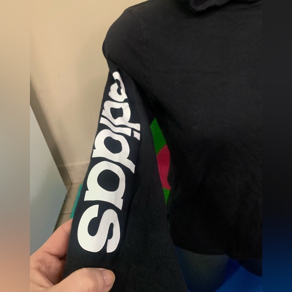 Adidas XS ladies long sleeve hooded T shirt - Picture 3 of 9